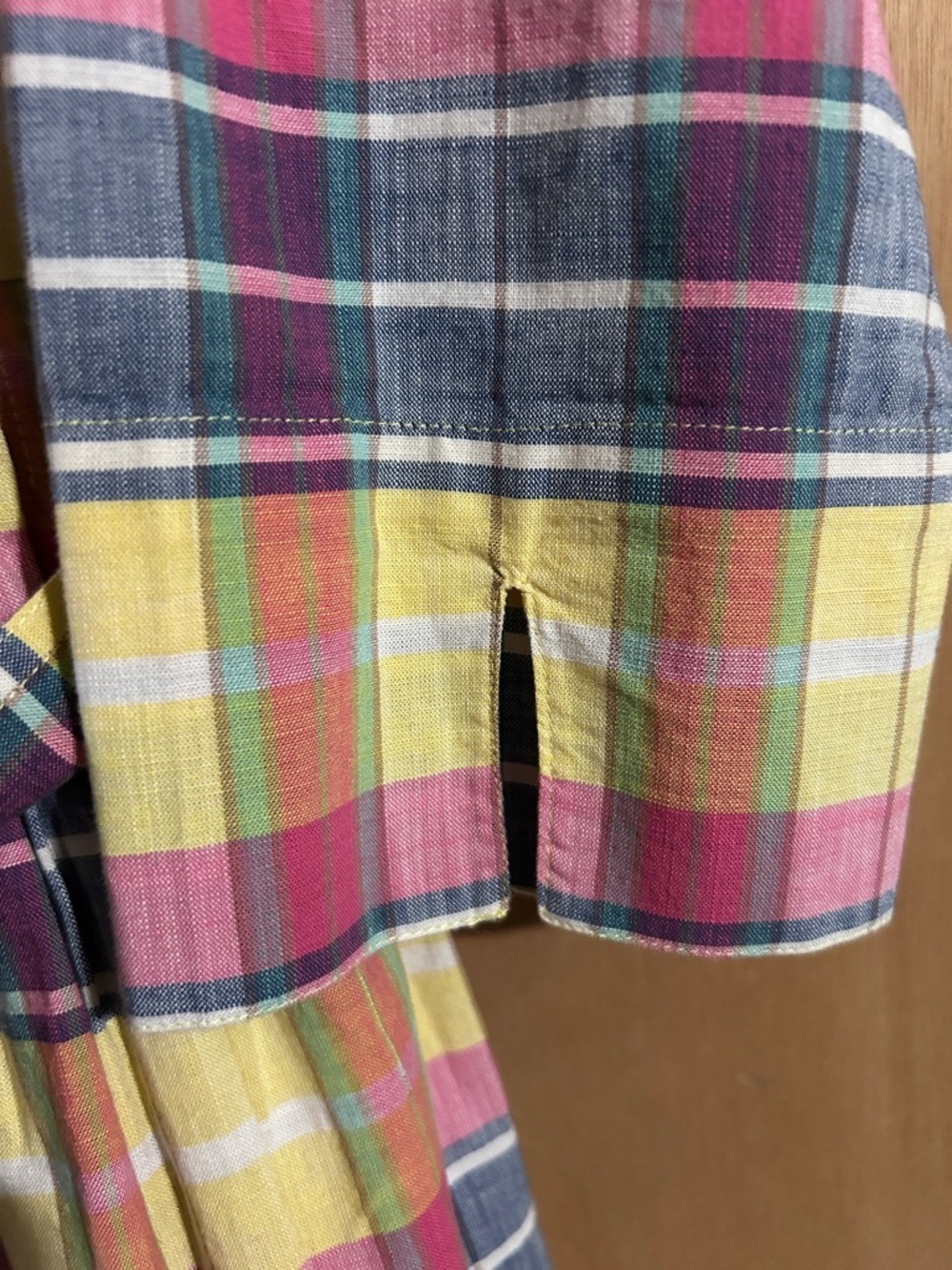 Lands' End Multicolor Plaid Button-Front Shirt Dress - Picture 4 of 7